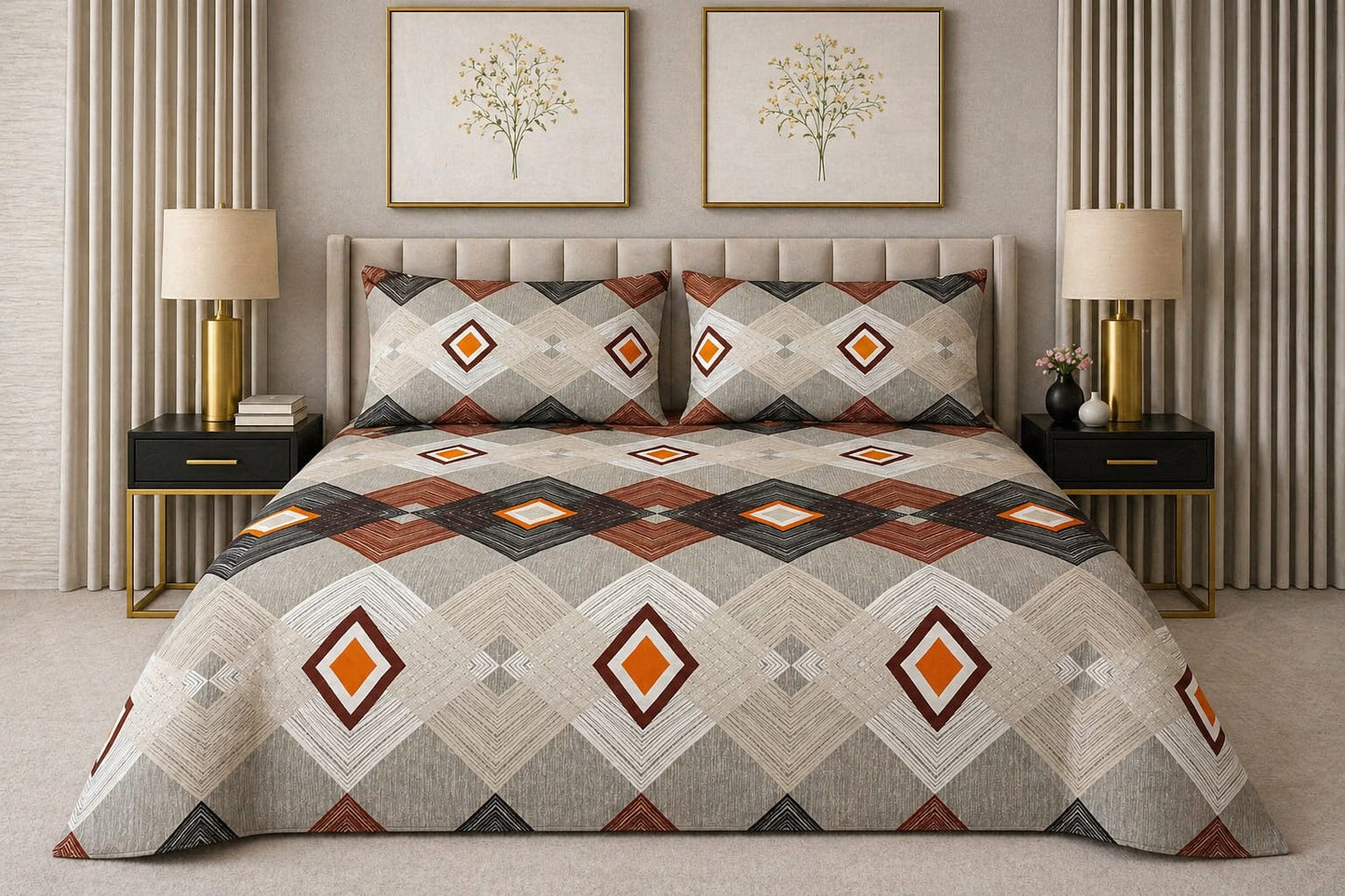 Desert Diamond — King Bedsheet Set