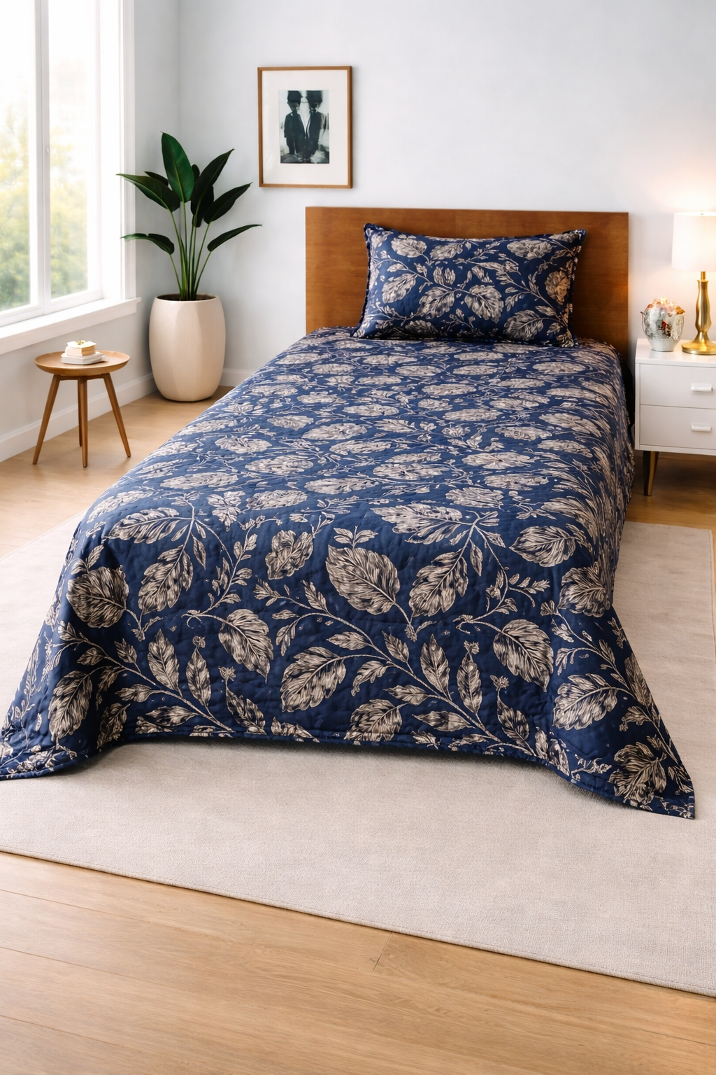 Midnight Leaf — Single Bedsheet Set