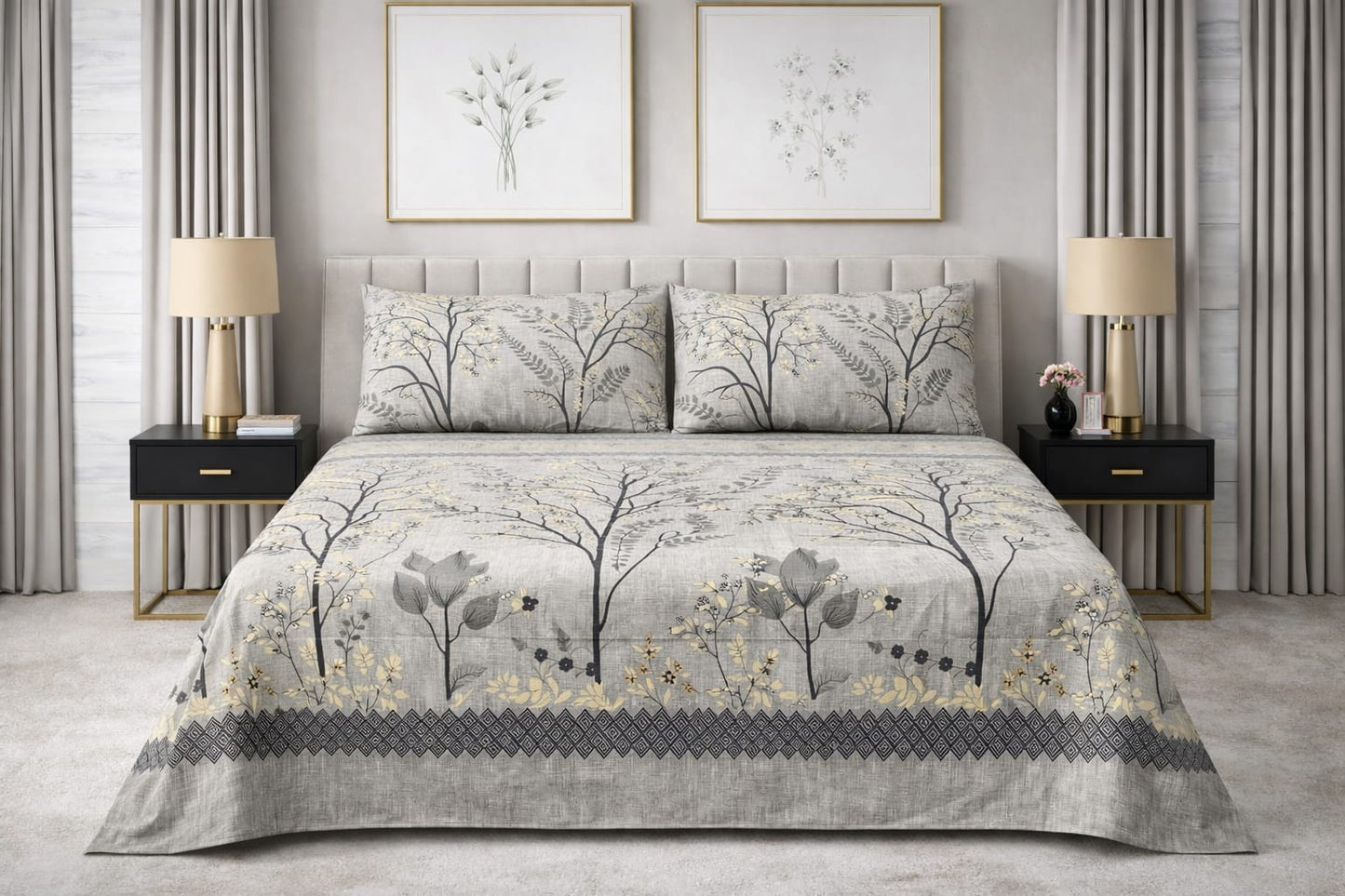 Silver Forest — King Bedsheet Set