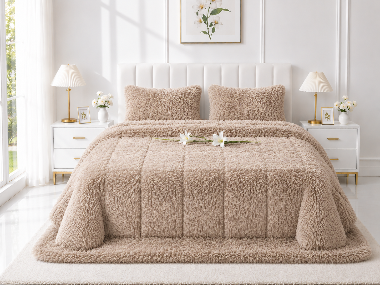 4-Piece Shaggy Quilt Set — Skin — view 4