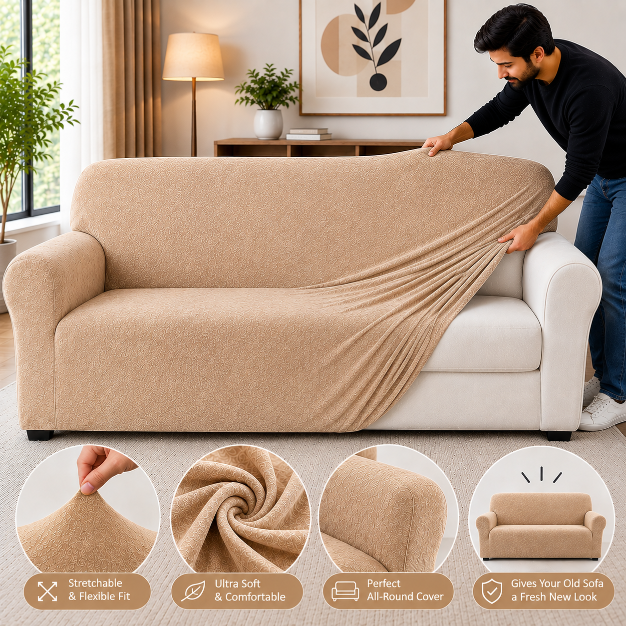 Skin - Plush velvet sofa Cover