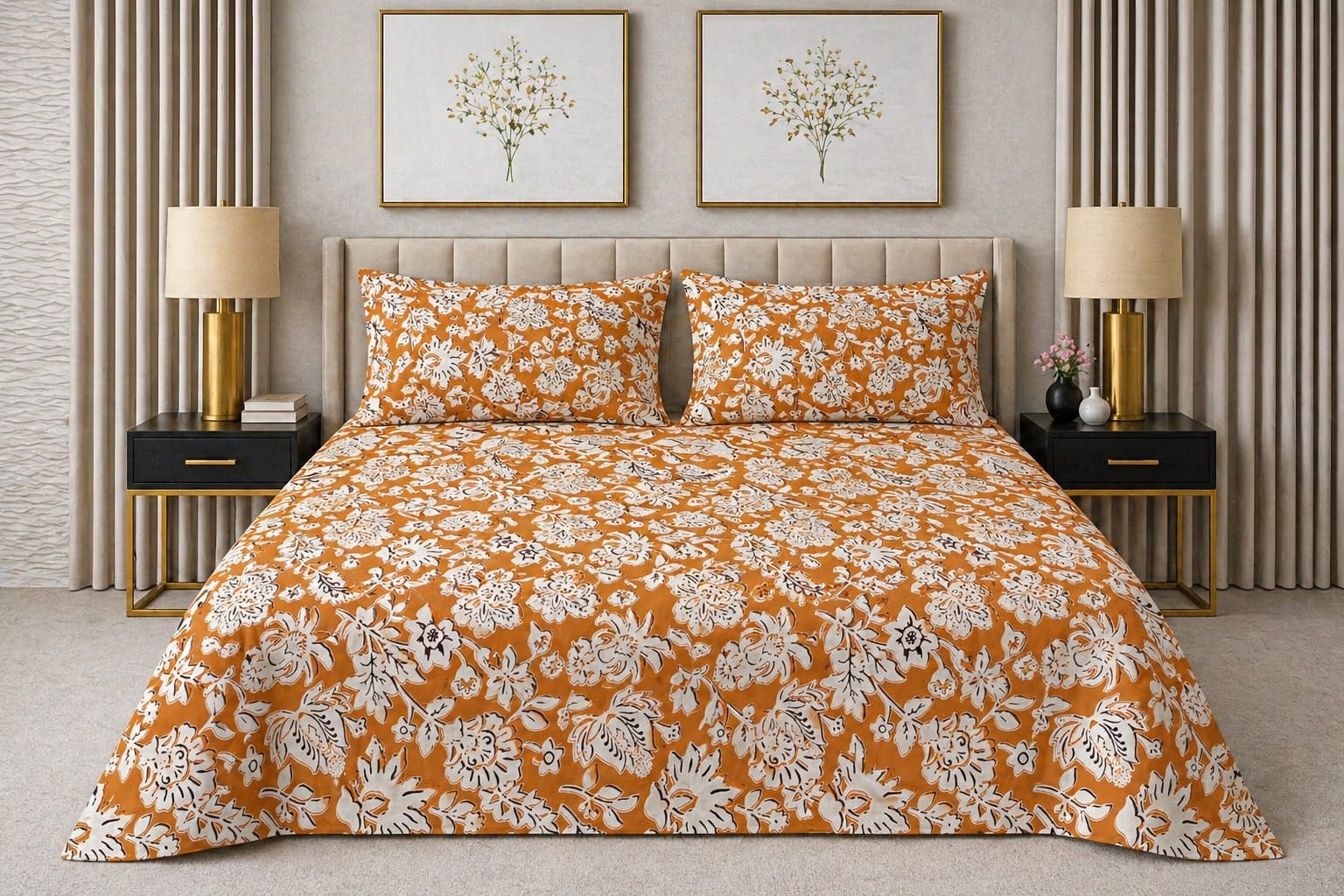 Amber Bloom — King Bedsheet Set