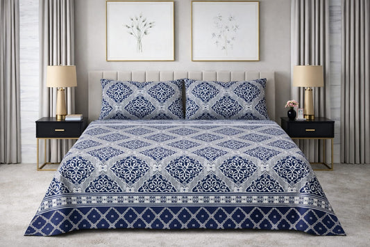 Blue Imperial — King Bedsheet Set