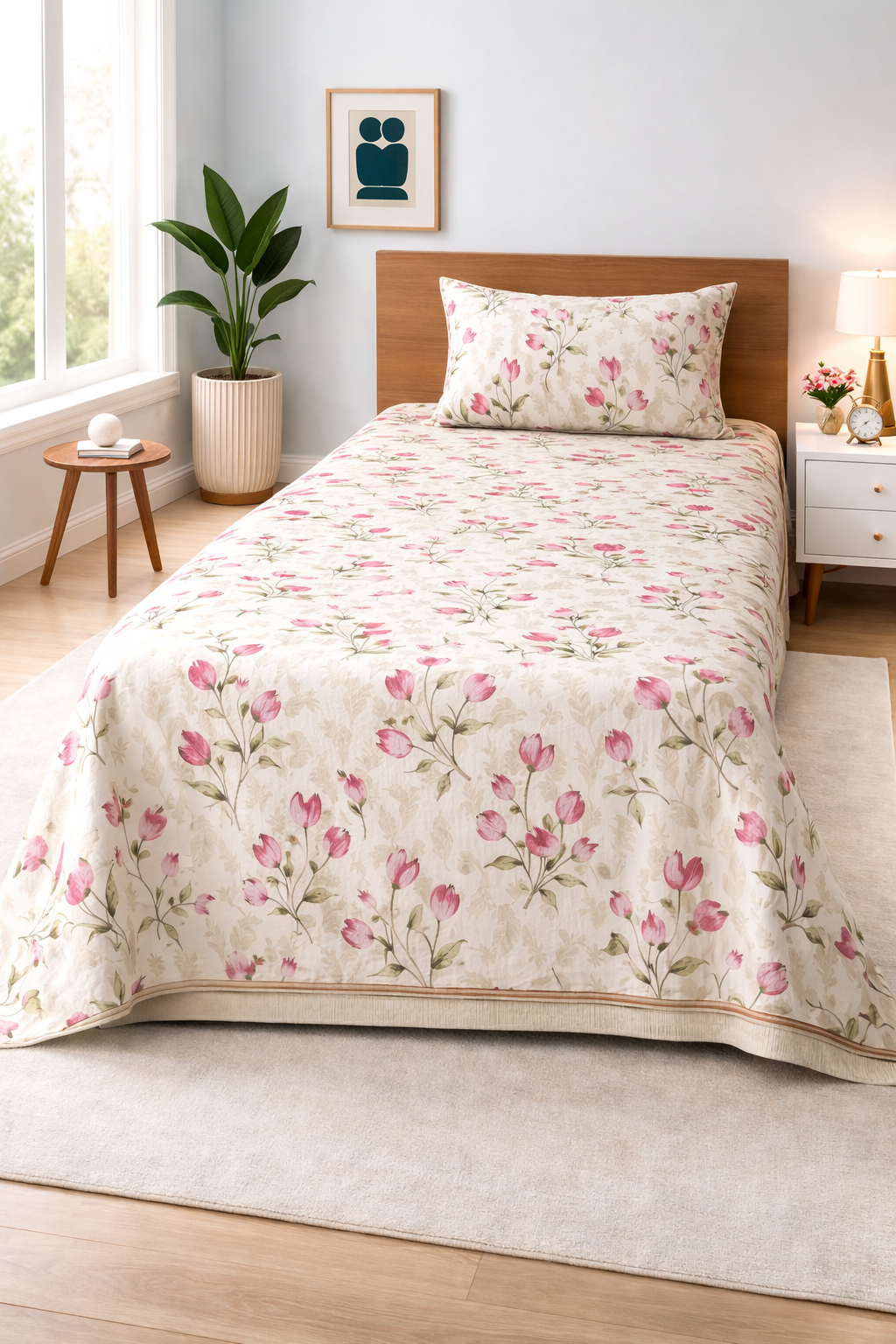 Blush Tulip — Single Bedsheet Set
