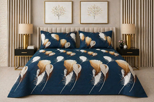Feather Elegance — King Bedsheet Set