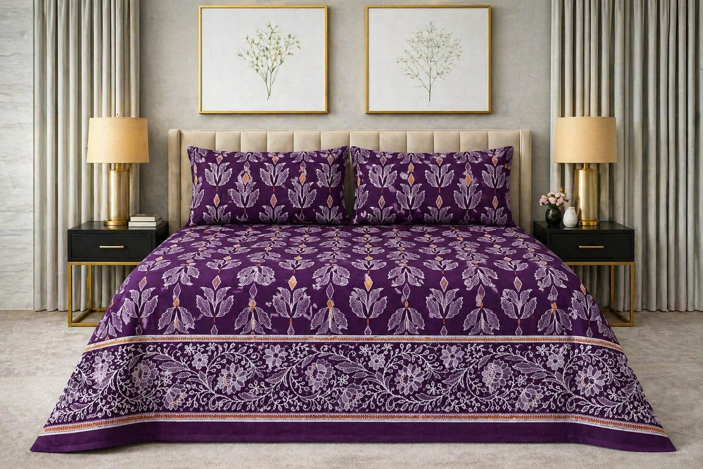 Royal Violet — King Bedsheet Set