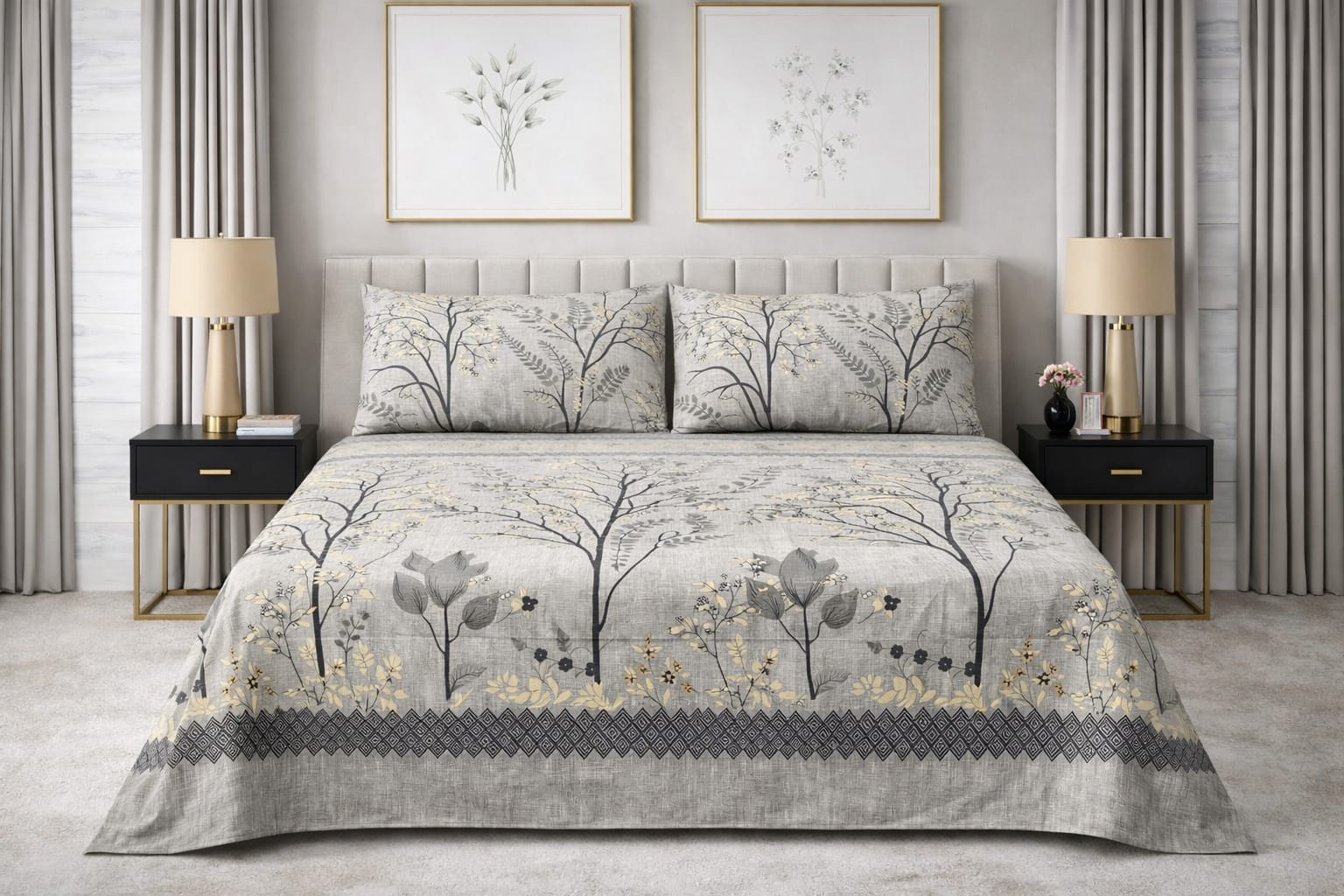 Silver Forest — King Bedsheet Set