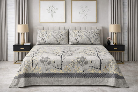 Silver Forest — King Bedsheet Set