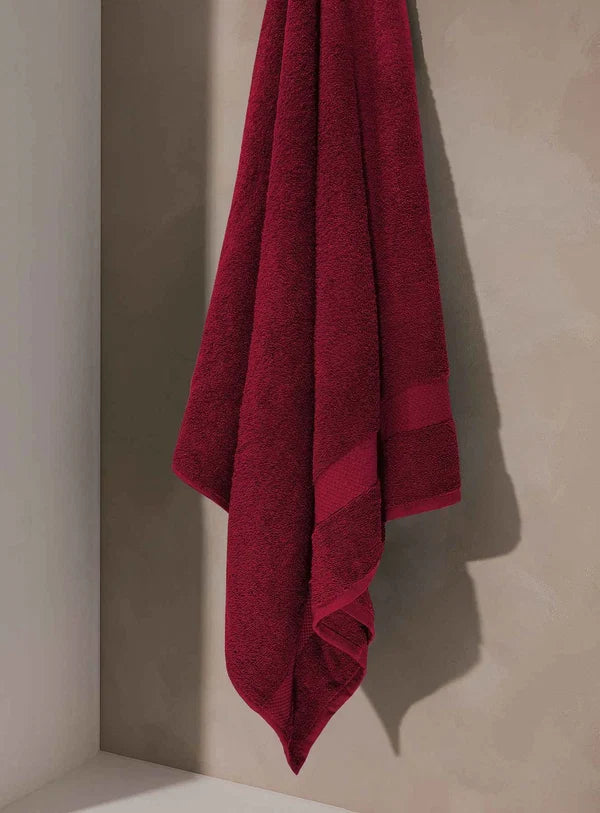 Cotton Terry Towel — Burgundy — view 2