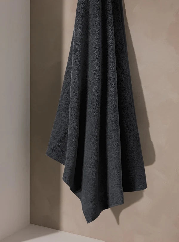Cotton Terry Towel — Charcoal — view 4
