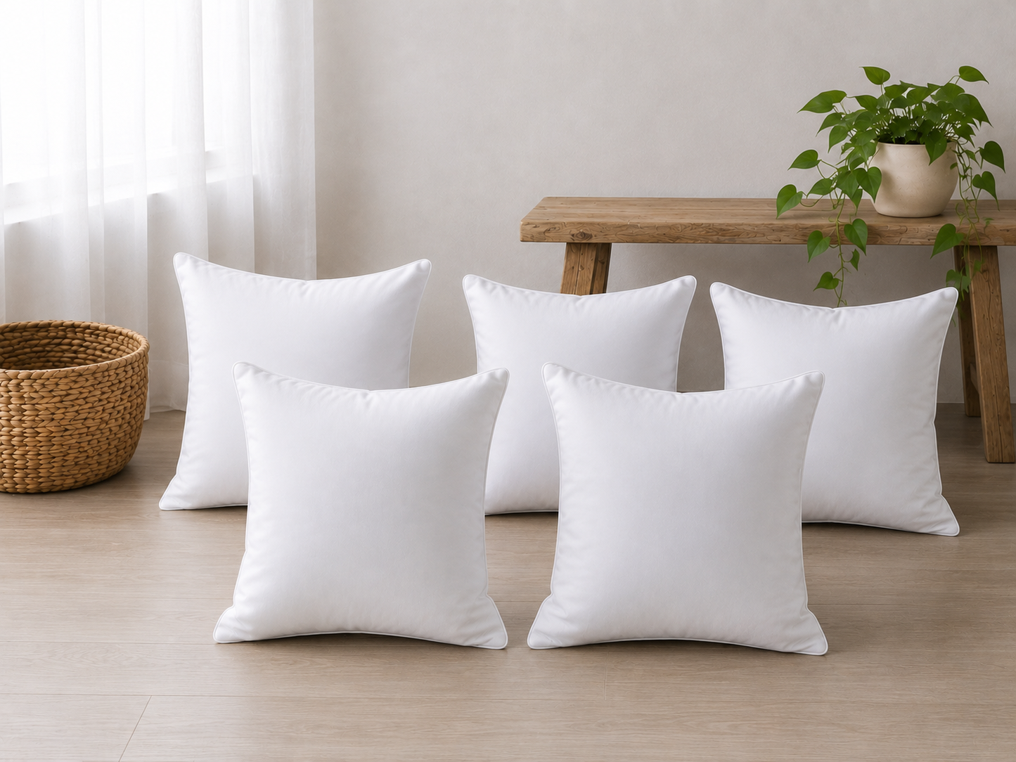 White cushions