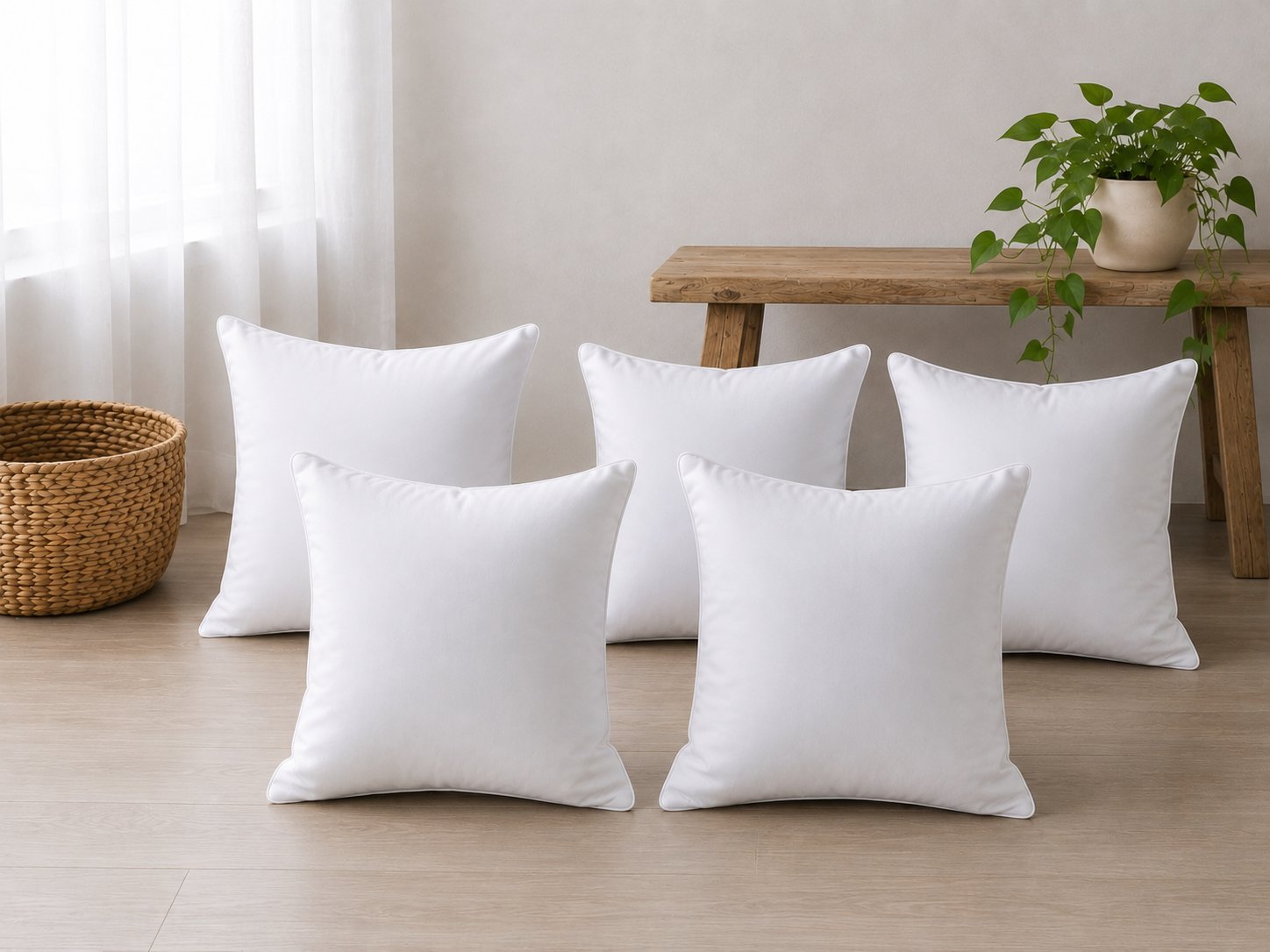 White cushions