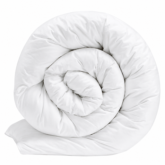 Plush white filled quilt