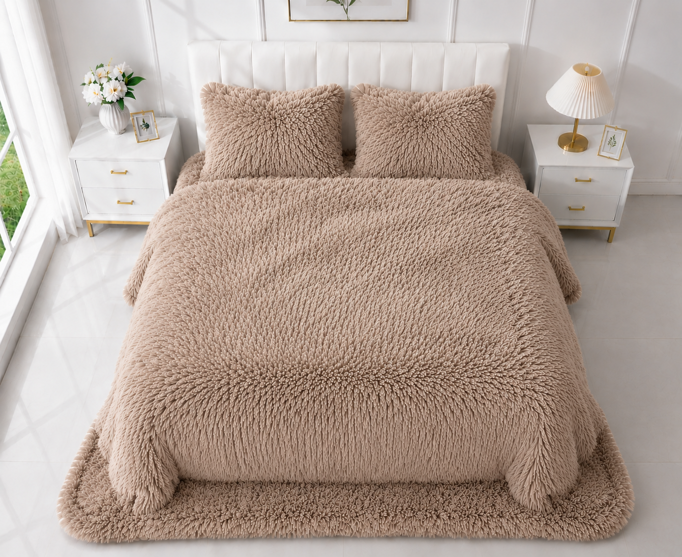 4-Piece Shaggy Quilt Set — Skin — view 2