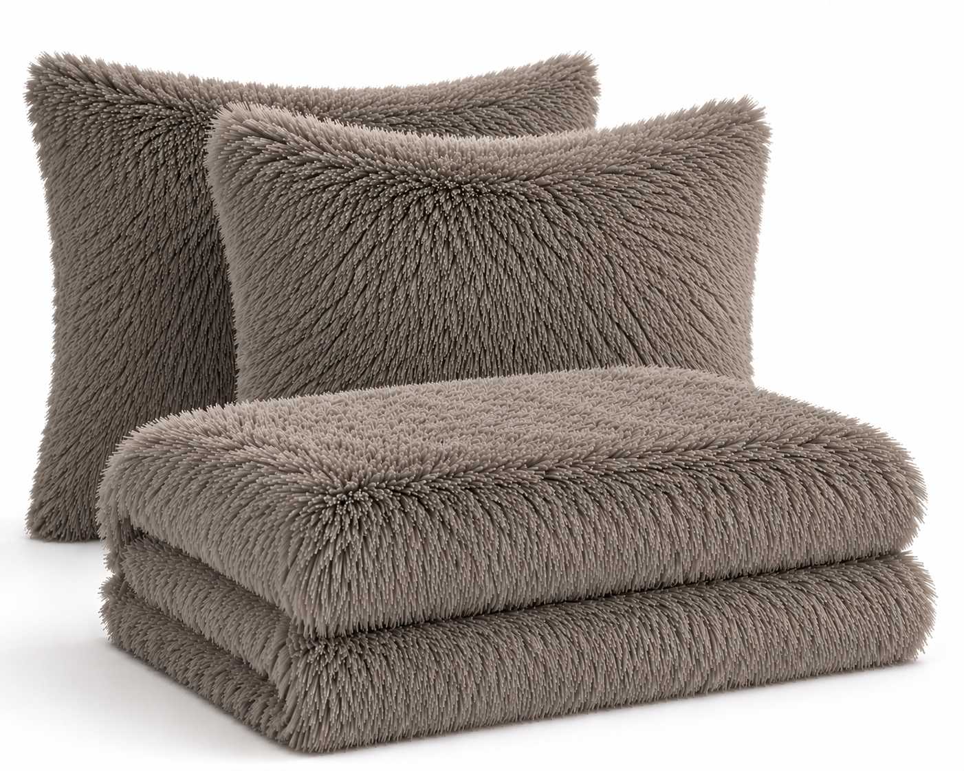 4-Piece Shaggy Quilt Set — Mouse Skin — view 2
