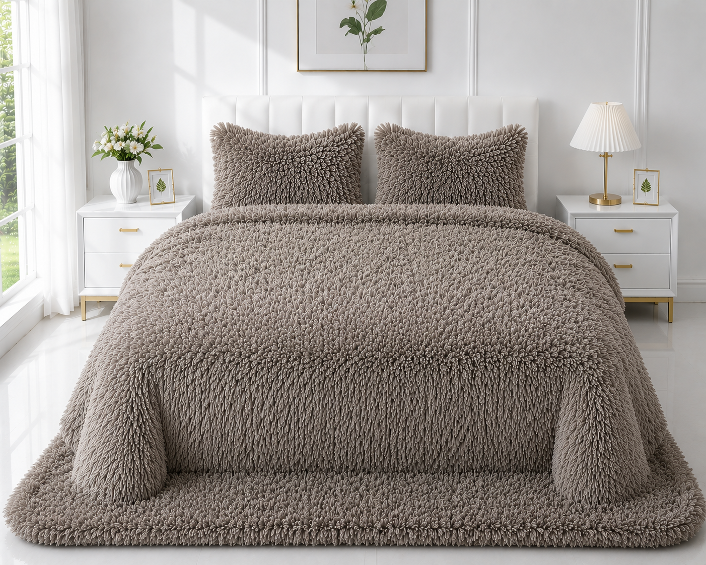 4-Piece Shaggy Quilt Set — Mouse Skin — view 4