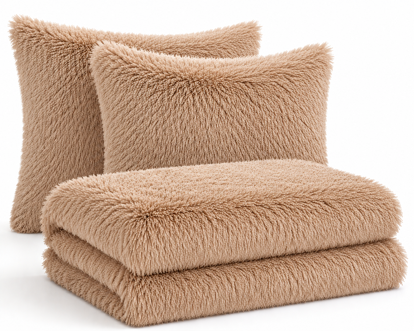 4-Piece Shaggy Quilt Set — Skin — view 3