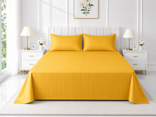 Stripe Flat Bedsheet — Yellow