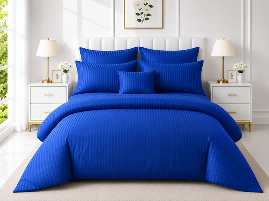Stripe Duvet Set — Royal Blue