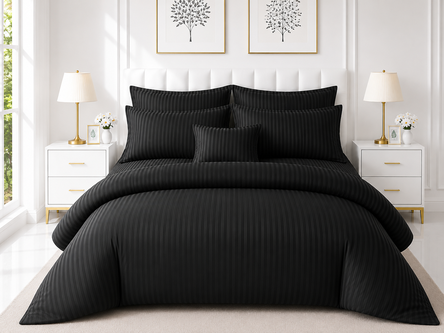 Stripe Duvet Set — Black