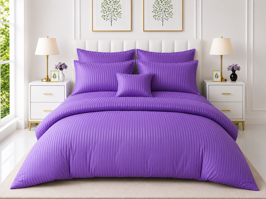 Stripe Duvet Set — Purple