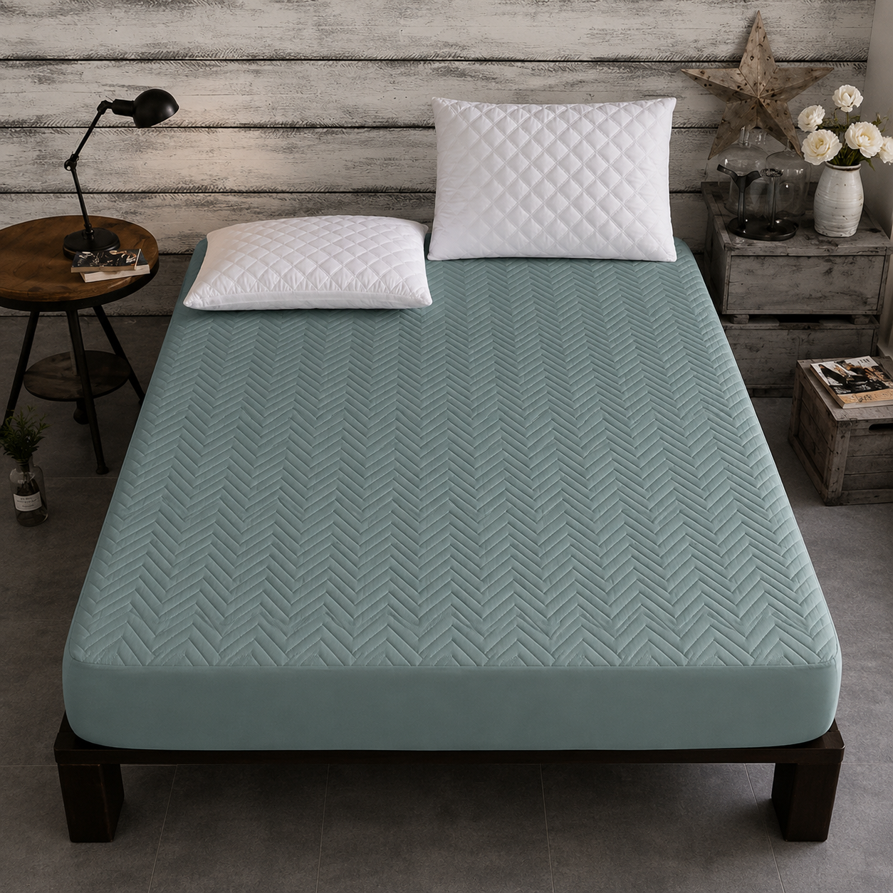 Quilted Waterproof Mattress Cover — Grey — view 2