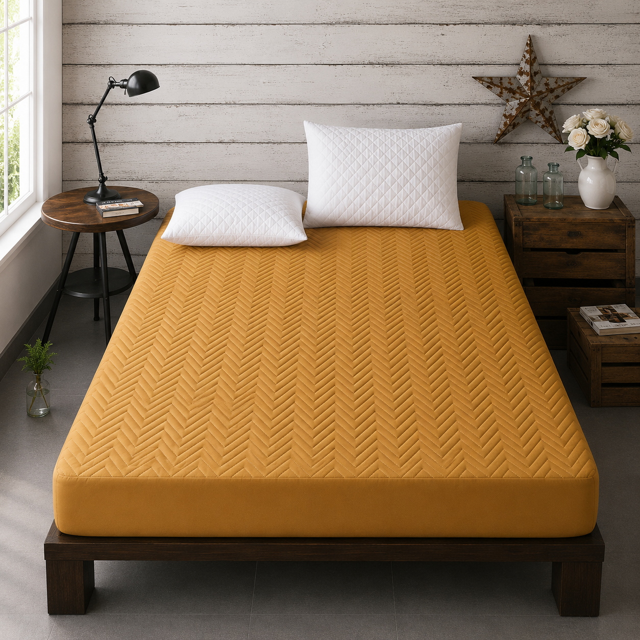 Quilted Waterproof Mattress Cover — Copper