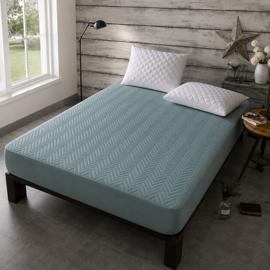 Quilted Waterproof Mattress Cover — Grey