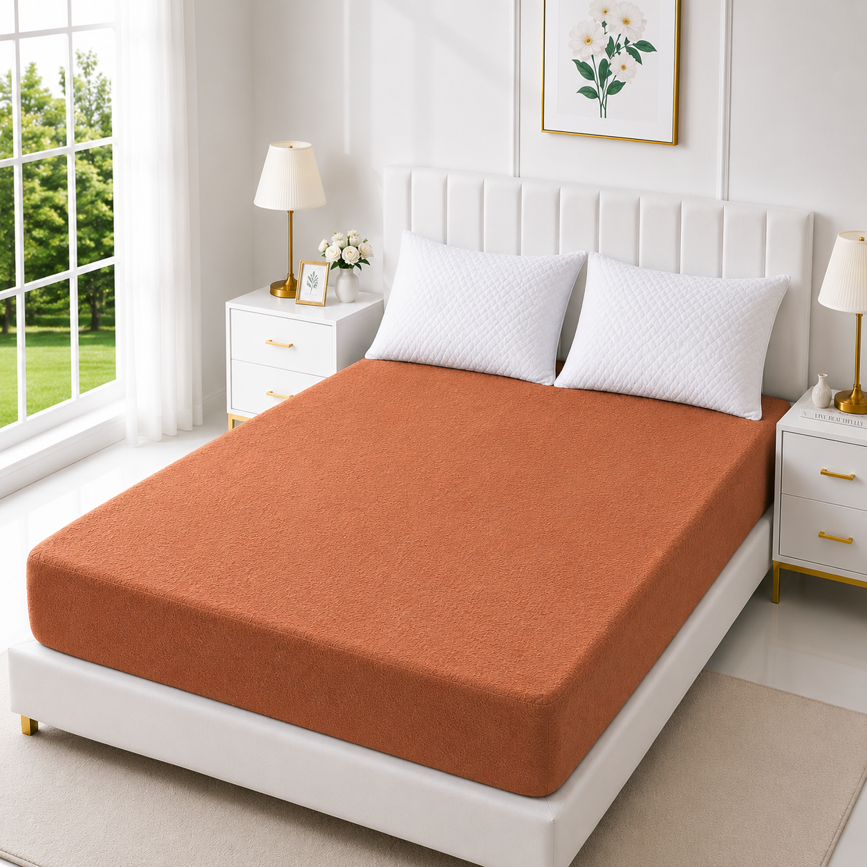 Terry Cotton Waterproof Mattress Cover — Copper